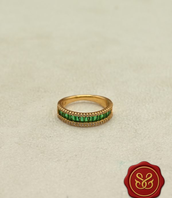 The Emerald Green Baguette Eternity Band